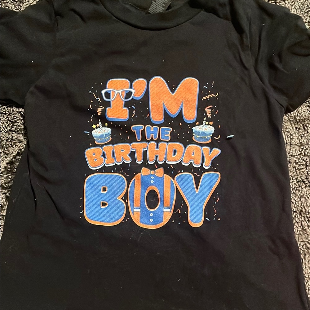 Birthday Boy Black T-Shirt BLIPPI